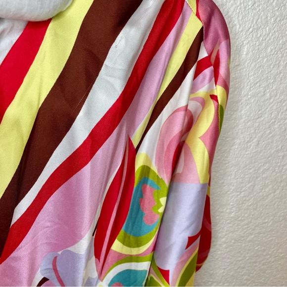 Teri Jon by Rickie Freeman Floral V Neck Multicolor Cocktail Dress - Picture 13 of 14